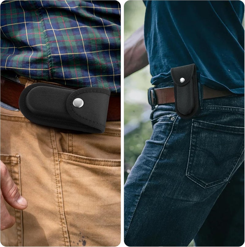 Timsec Nylon Pocket Knife Sheath, 5''-5.5'' Multitool Pouch, Folding Knife Belt Sheath with Snap Closure and Horizontal or Vertical Carry Belt Loop, Multitool Case for Outdoor or Daily Use, Larger Size - Image 4